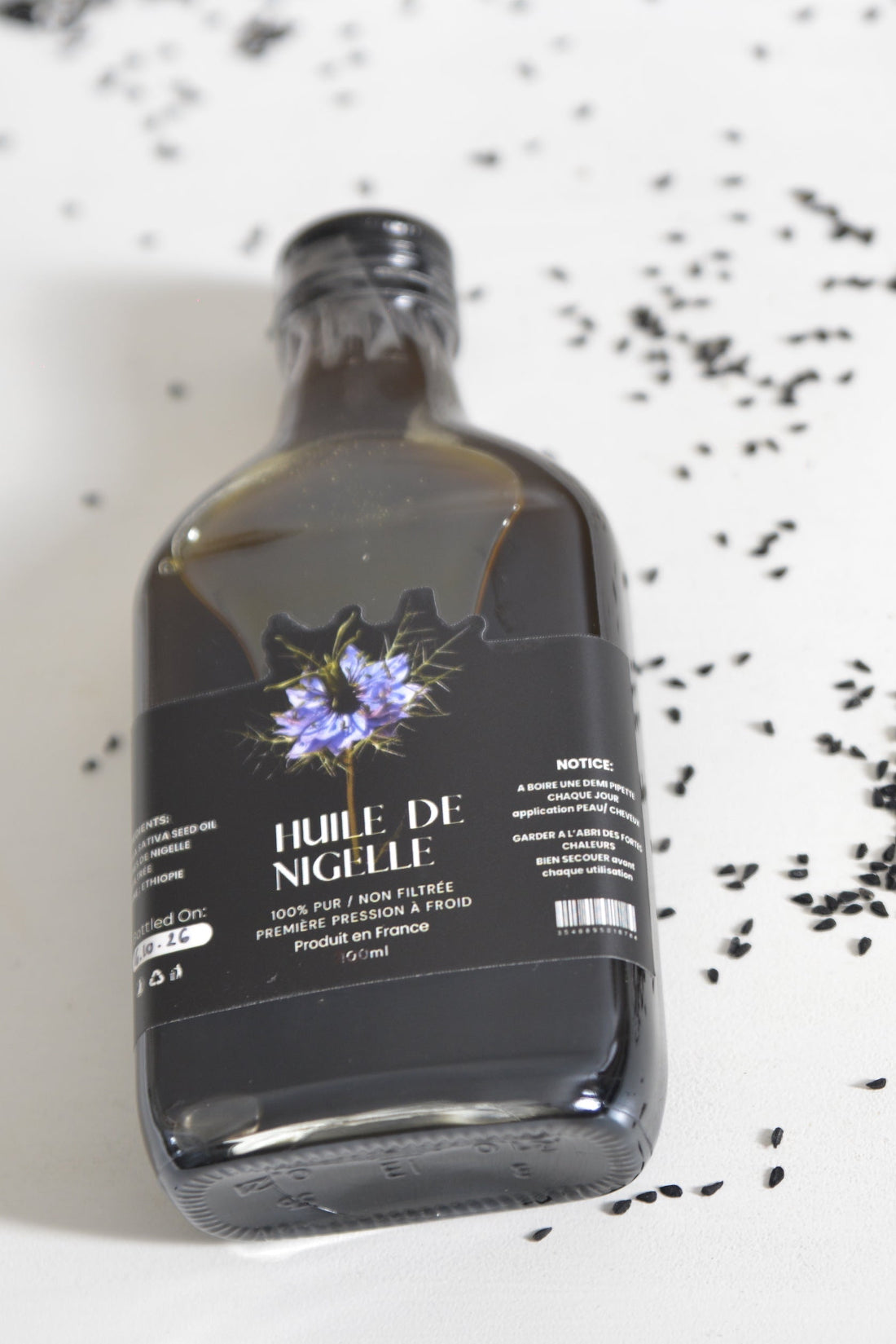 Huile de Nigelle d'Éthiopie FRAÎCHE - Pressée à Froid et Pure - 200ml
